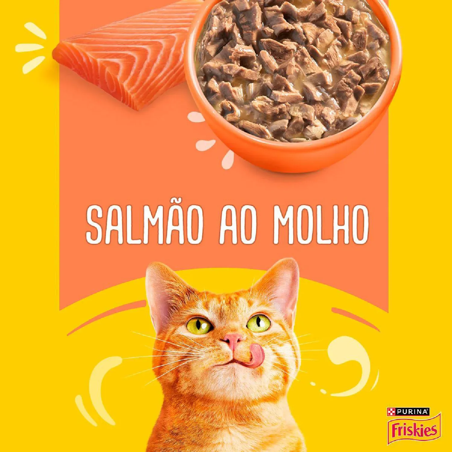 Ração Úmida Friskies Gatos Adultos Salmão ao Molho